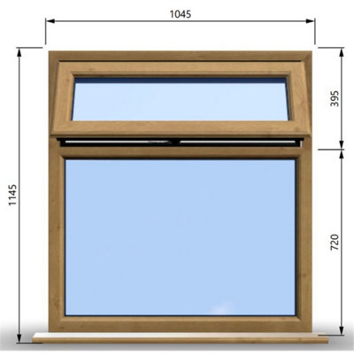 1045mm (W) x 1145mm (H) Wooden Stormproof Window - 1 Top Opening Window ...