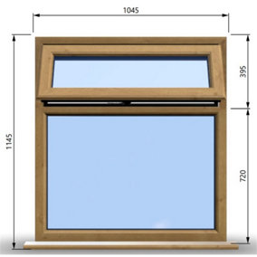 1045mm (W) x 1145mm (H) Wooden Stormproof Window - 1 Top Opening Window -Toughened Safety Glass