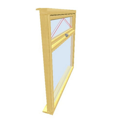 1045mm (W) x 1145mm (H) Wooden Stormproof Window - 1 Top Opening Window -Toughened Safety Glass