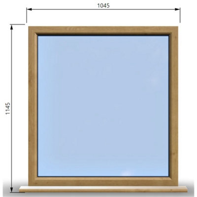 1045mm (W) x 1145mm (H) Wooden Stormproof Window - 1 Window (NON Opening) - Toughened Safety Glass