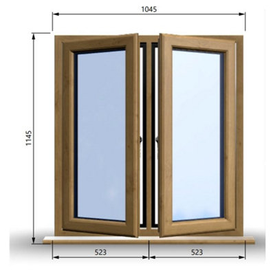 1045mm (W) x 1145mm (H) Wooden Stormproof Window - 2 Opening Windows ...