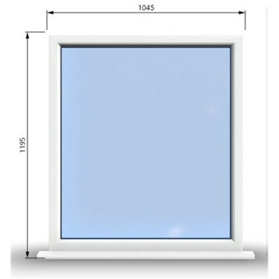 1045mm (W) x 1195mm (H) PVCu StormProof Window - 1 Non Opening Window - Toughened Safety Glass - White