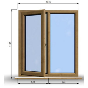 1045mm (W) x 1195mm (H) Wooden Stormproof Window - 1/2 Left Opening Window - Toughened Safety Glass