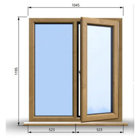 1045mm (W) x 1195mm (H) Wooden Stormproof Window - 1/2 Right Opening Window - Toughened Safety Glass