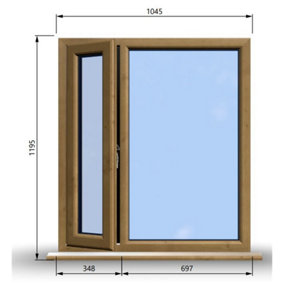 1045mm (W) x 1195mm (H) Wooden Stormproof Window - 1/3 Left Opening Window - Toughened Safety Glass