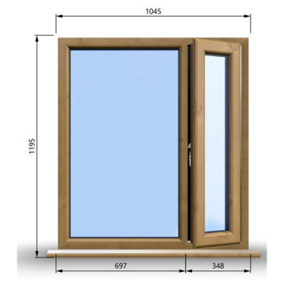 1045mm (W) x 1195mm (H) Wooden Stormproof Window - 1/3 Right Opening ...