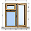 1045mm (W) x 1195mm (H) Wooden Stormproof Window - 1 Opening Window (RIGHT) - Top Opening Window (LEFT) - Toughened Safety Gla