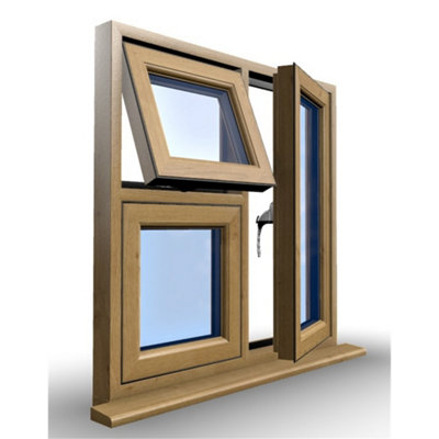 1045mm (W) x 1195mm (H) Wooden Stormproof Window - 1 Opening Window (RIGHT) - Top Opening Window (LEFT) - Toughened Safety Gla - 5