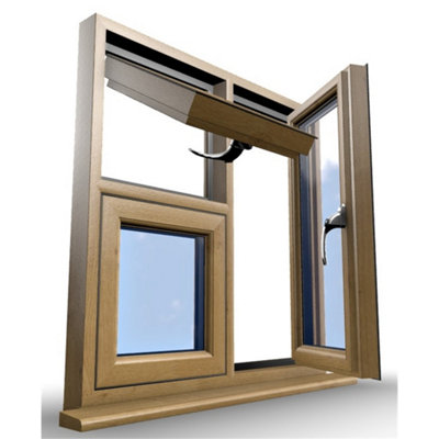 1045mm (W) x 1195mm (H) Wooden Stormproof Window - 1 Opening Window (RIGHT) - Top Opening Window (LEFT) - Toughened Safety Gla - 6