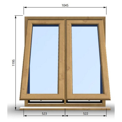1045mm (W) x 1195mm (H) Wooden Stormproof Window - 2 Opening Windows ...
