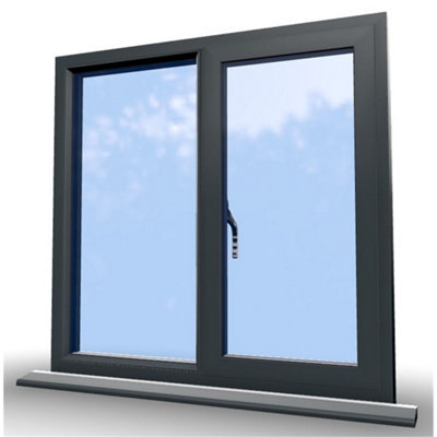 1045mm (W) x 1245mm (H) Aluminium Flush Casement - 1 Right Opening Window - Anthracite Internal & External - 6