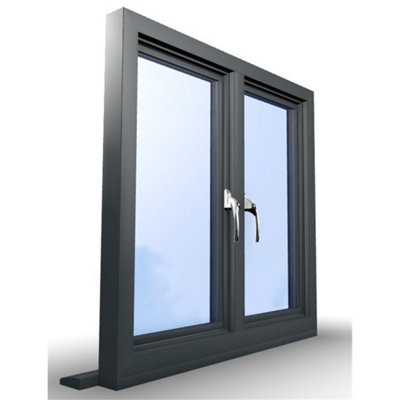 1045mm(W) x 1245mm(H) Aluminium Flush Casement Window - 2 Central Opening Windows - Anthracite Internal & External - 8