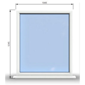 1045mm (W) x 1245mm (H) PVCu StormProof Window - 1 Non Opening Window - Toughened Safety Glass - White