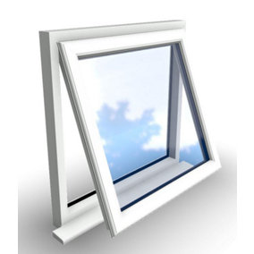 1045mm (W) x 1245mm (H) PVCu StormProof Window - 1 Opening Window- 70mm Cill - Chrome Handles - Toughened Safety Glass - White