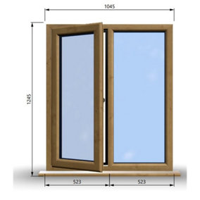 1045mm (W) x 1245mm (H) Wooden Stormproof Window - 1/2 Left Opening Window - Toughened Safety Glass
