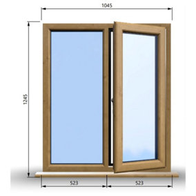 1045mm (W) x 1245mm (H) Wooden Stormproof Window - 1/2 Right Opening Window - Toughened Safety Glass