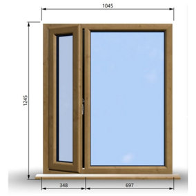 1045mm (W) x 1245mm (H) Wooden Stormproof Window - 1/3 Left Opening Window - Toughened Safety Glass