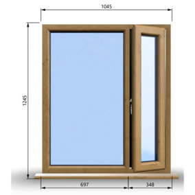 1045mm (W) x 1245mm (H) Wooden Stormproof Window - 1/3 Right Opening Window - Toughened Safety Glass