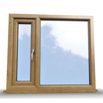 1045mm (W) x 1245mm (H) Wooden Stormproof Window - 1/3 Right Opening Window - Toughened Safety Glass - 8