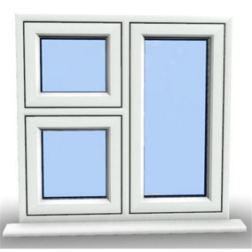 1045mm (W) x 895mm (H) PVCu Flush Casement Window - 1 Opening Window (RIGHT) - White