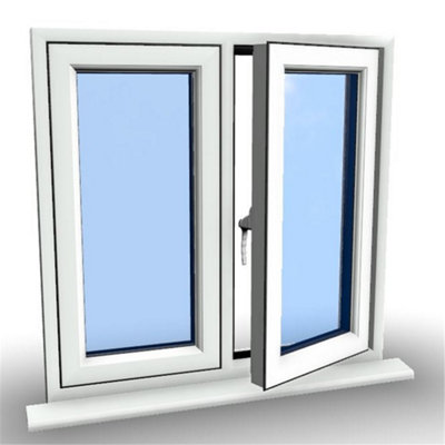 1045mm (W) x 895mm (H) PVCu Flush Casement Window - 1 Right Opening Window - White Internal & External