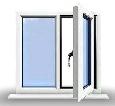 1045mm (W) x 895mm (H) PVCu StormProof Casement Window - 1 RIGHT Opening Window -  Toughened Safety Glass - White - 5
