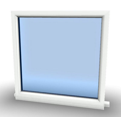 1045mm (W) x 895mm (H) PVCu StormProof Window - 1 Non Opening Window - Toughened Safety Glass - White - 9