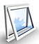 1045mm (W) x 895mm (H) PVCu StormProof Window - 1 Opening Window- 70mm Cill - Chrome Handles - Toughened Safety Glass - White