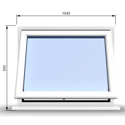 1045mm (W) x 895mm (H) PVCu StormProof Window - 1 Opening Window- 70mm Cill - Chrome Handles - Toughened Safety Glass - White