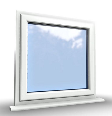 1045mm (W) x 895mm (H) PVCu StormProof Window - 1 Opening Window- 70mm Cill - Chrome Handles - Toughened Safety Glass - White - 9
