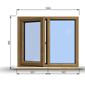 1045mm (W) x 895mm (H) Wooden Stormproof Window - 1/2 Left Opening Window - Toughened Safety Glass