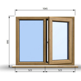 1045mm (W) x 895mm (H) Wooden Stormproof Window - 1/2 Right Opening Window - Toughened Safety Glass