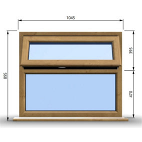 1045mm (W) x 895mm (H) Wooden Stormproof Window - 1 Top Opening Window -Toughened Safety Glass