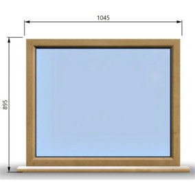 1045mm (W) x 895mm (H) Wooden Stormproof Window - 1 Window (NON Opening) - Toughened Safety Glass