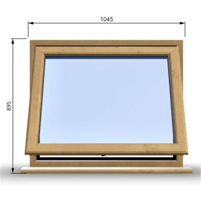 1045mm (W) x 895mm (H) Wooden Stormproof Window - 1 Window (Opening ...