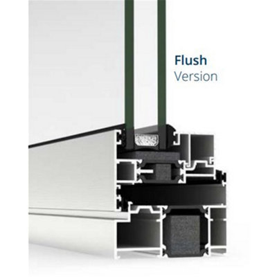 1045mm (W) x 945mm (H) Aluminium Flush Casement Window - 1 Opening Window - Anthracite Internal & External