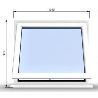 1045mm (W) x 945mm (H) PVCu StormProof Window - 1 Opening Window- 70mm Cill - Chrome Handles - Toughened Safety Glass - White