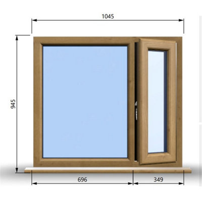 1045mm (W) x 945mm (H) Wooden Stormproof Window - 1/3 Right Opening ...