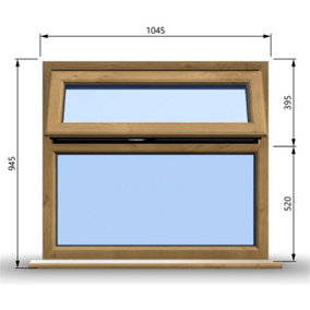 1045mm (W) x 945mm (H) Wooden Stormproof Window - 1 Top Opening Window -Toughened Safety Glass