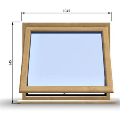1045mm (W) x 945mm (H) Wooden Stormproof Window - 1 Window (Opening) - Toughened Safety Glass