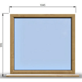 1045mm (W) x 995mm (H) Wooden Stormproof Window - 1 Window (NON Opening) - Toughened Safety Glass