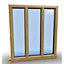 1045mm (W) x 995mm (H) Wooden Stormproof Window - 3 Pane Non-Opening Windows - Toughened Safety Glass