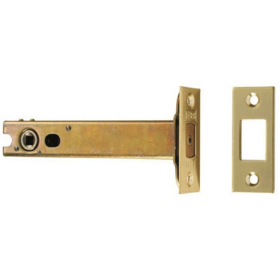 104mm Tubular Deadbolt Lock & 8mm Follower - Electro Brassed Bathroom Turn