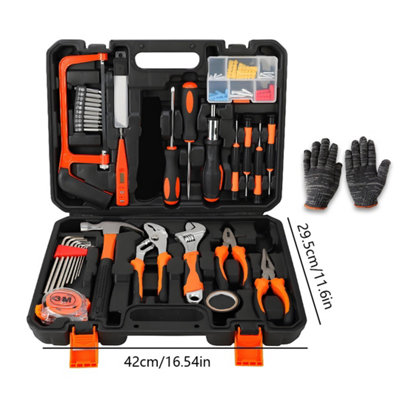 105-Piece Household DIY Tool Kit with Robust Storage Case Essential ...