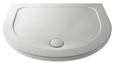 1050mm Premium D Shape Shower Tray - White