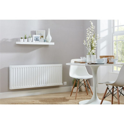 1050mm (W) x 500mm (H) - White Wi-Fi Oil Filled Single Panel Electric Radiator- 1000 Watts - Depth 60mm - Heats up to 10m²