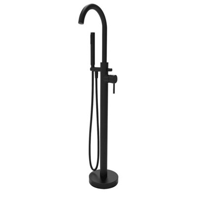  - Eliseo Ricci Noir Curve Floor Standing Bath Shower MixerBlack