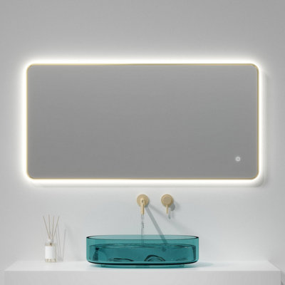 Brushed Brass 1200mm X 600mm Backlit Mirror With Colour Change from B&Q