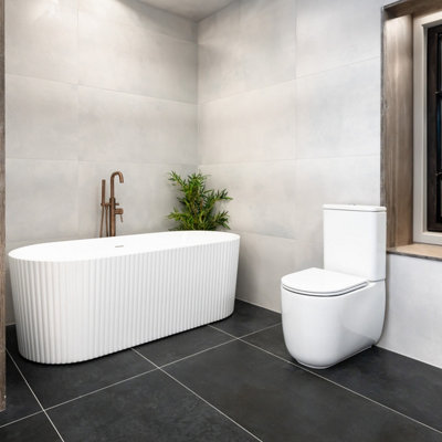 Viktor Benson Corina Fluted 1700 X 750mm Freestanding Bath from B&Q
