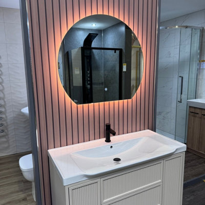 Arc 800mm Round Backlit Led Mirror With Demister from B&Q